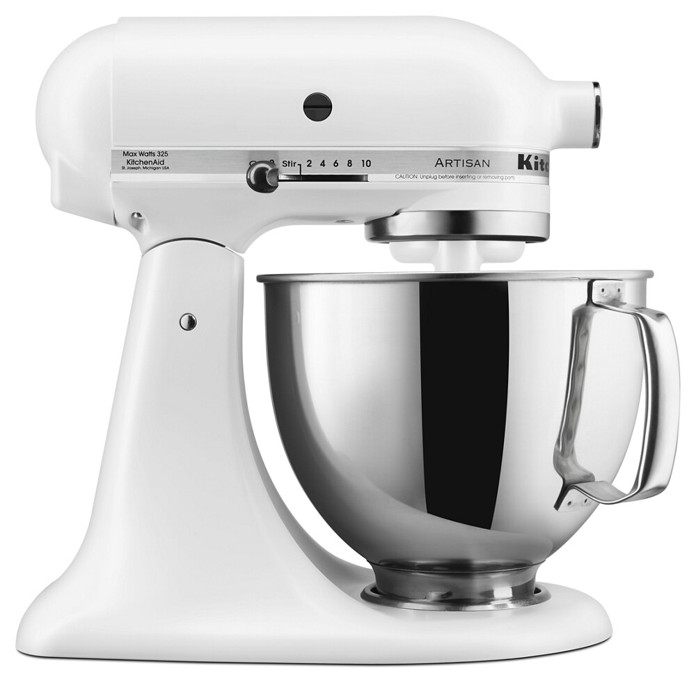 KitchenAid Artisan tilt-head mixer with stainless steel bowl